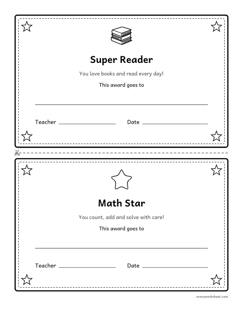 Preview of the printable “End of the year awards” worksheet: celebrating each child's strengths at the end of the year